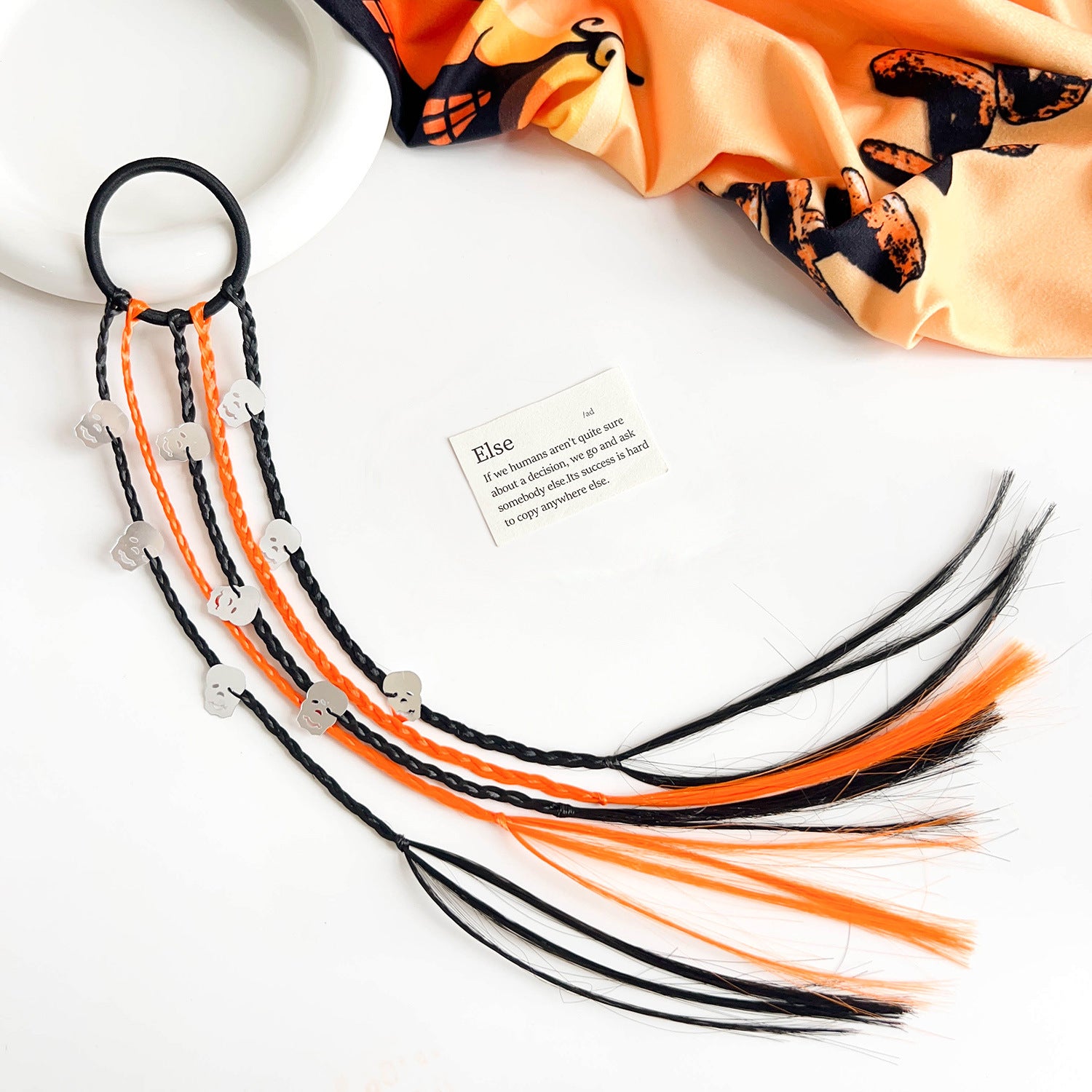 Wholesale Halloween Colored String Pumpkin Bat Braided Cartoon Hairband